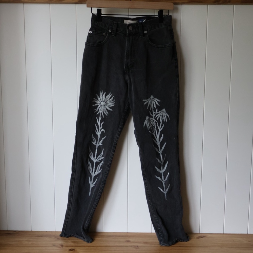 Sister Nettle Printed Gap Classic Denim Vintage Jeans Size 25 Slow Fashion